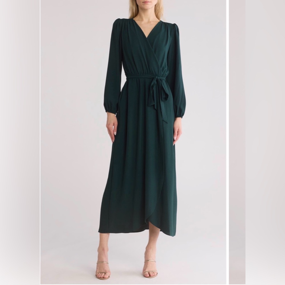 Cynthia Rowley Elegant Dark Green Long Sleeve Dress